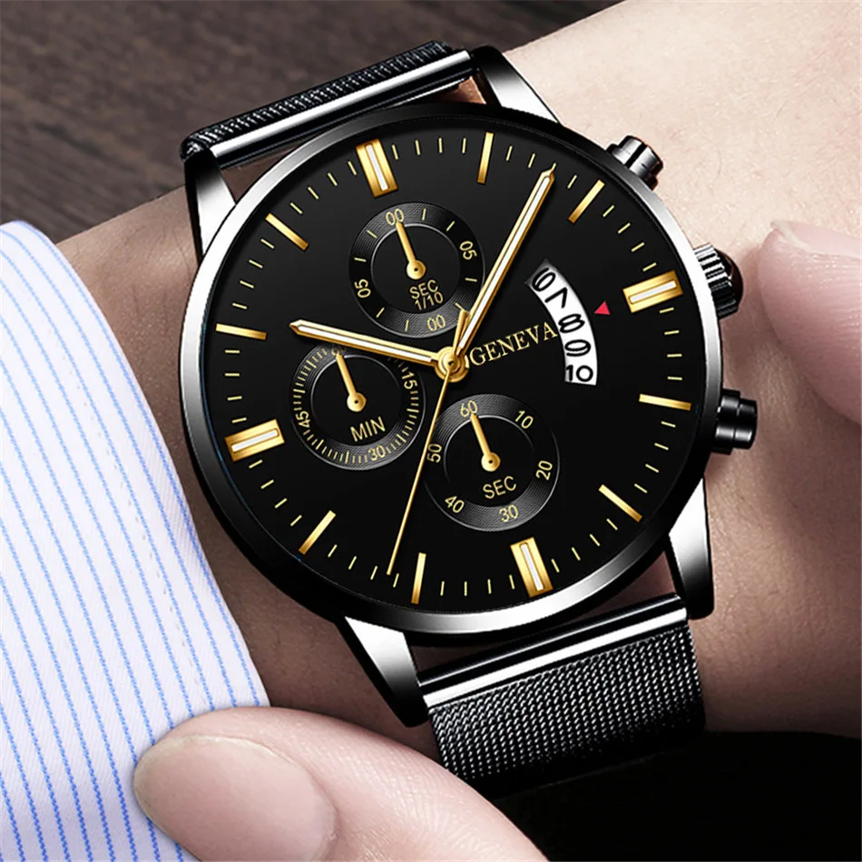 New Arrival Watch for Men Temperament Ultra-thin Mesh Belt Men's Watch High-end Business Round Luminous Relojes Para Hombre