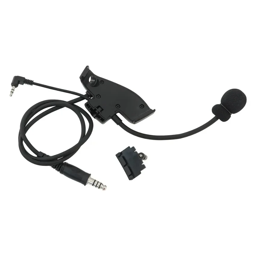 Tactical HEADSET Sport Shooting Earmuff Adapter Microphone Kit + U94 Kenwood PTT for howard impact sport active headphones