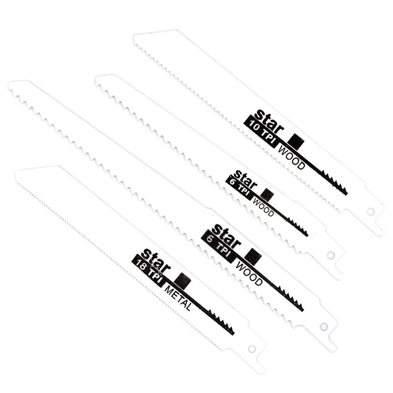 4pcs Reciprocating Saw Blades Saber Saw Handsaw Multi Blade For Cutting Wood Metal For Bosch Makita Dewalt DIY Tools W gift reciprocating saw blades
