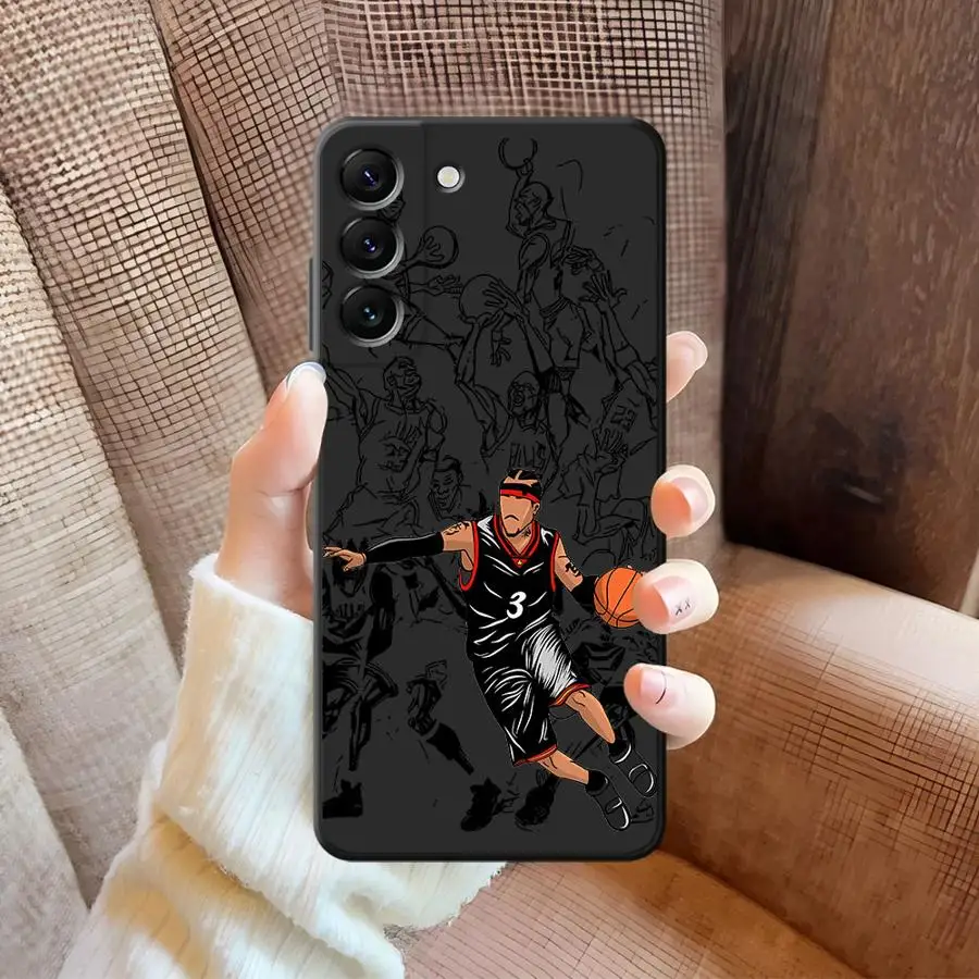 Black Soft Phone Cover with Cute Basketball Star Design