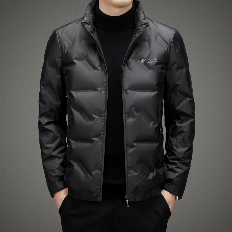 High Quality Autumn Winter White Duck Down Jackets Business Casual Solid Color Warm Puffer Coat Outwear Top Down Parkas Clothing