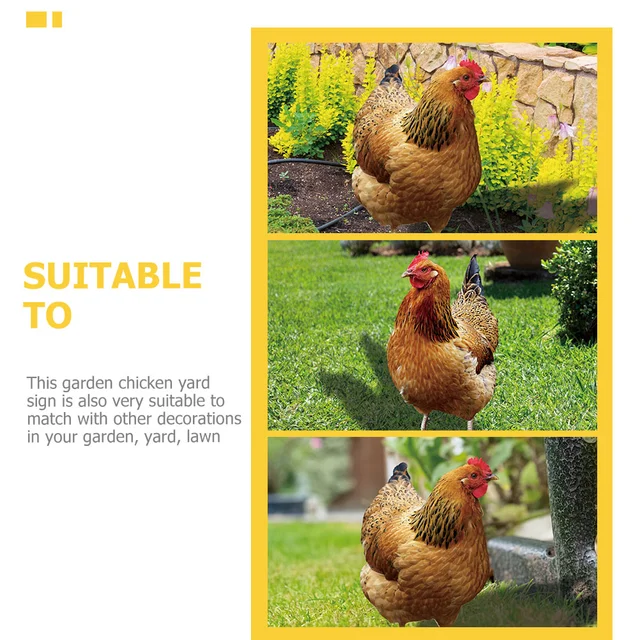 Csirke Kerti Udvar Kakas Gyep Dekoráció Tét Fém Dísz Jel Ábra Vas Betét Akcióállatok Farmfigura - Image 2