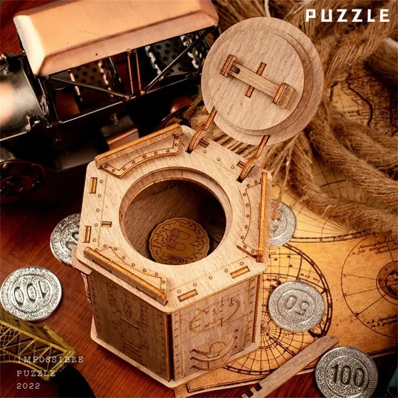 Wooden Toys Fort Knox Lock Box Puzzle Classic Wooden Brainteaser Game Adults escape game fort boyard pc