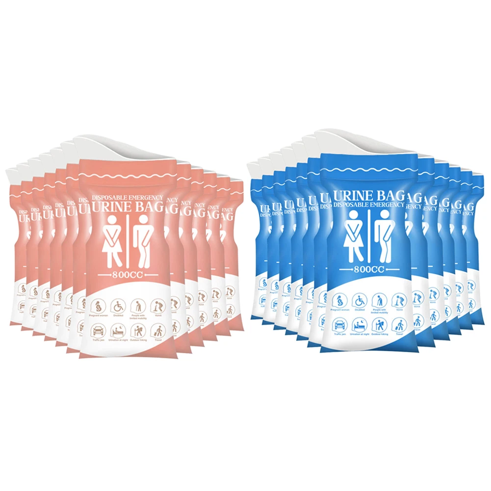 12 Pcs 800ML 응급 소변 가방 남여 소변기 가방 캠핑 하이킹을위한 휴대용 캠핑 오줌 가방 임신 환자 어린이