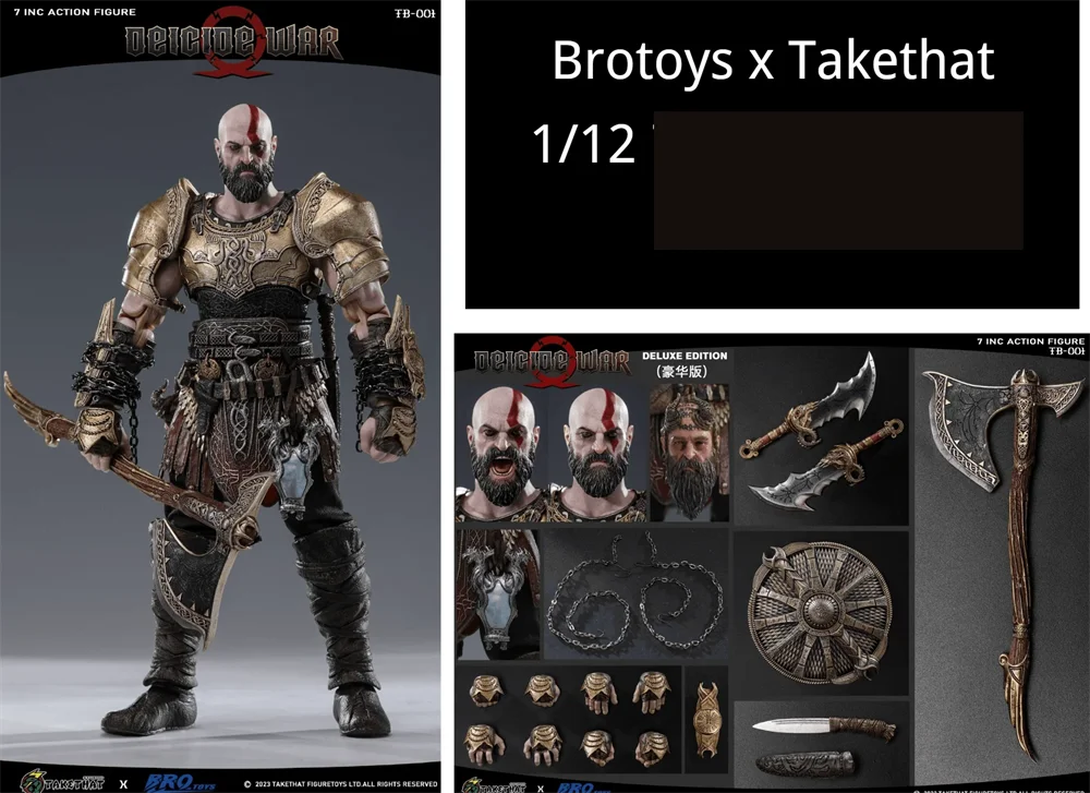Bro Toys ゴード・オブ・ウォー　クレイトス　フィギュア　1/12 in-stock] Brotoys X Takethat 1/12 God of War Kratos 7Inch