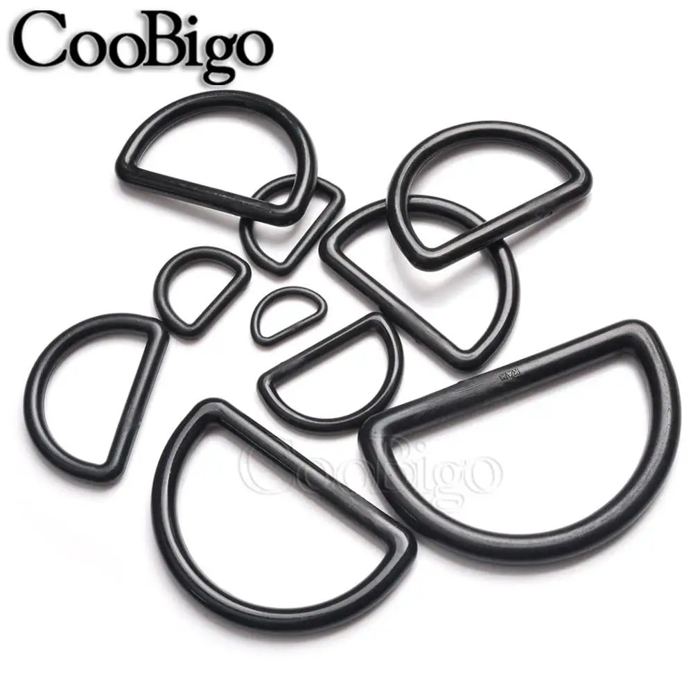 Plastic D Rings Black Dee Ring Buckles Bag Making Purse Hardware Sewing Diy Accessories 8 Sizes