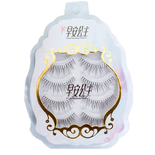 Natural False Eyelashes 4pairs 3D Faux Mink Eyelash Wispy Fluffy Soft Extension Hand Made Short Light Fake Lashes Makeup Tools 4pairs-GT06
