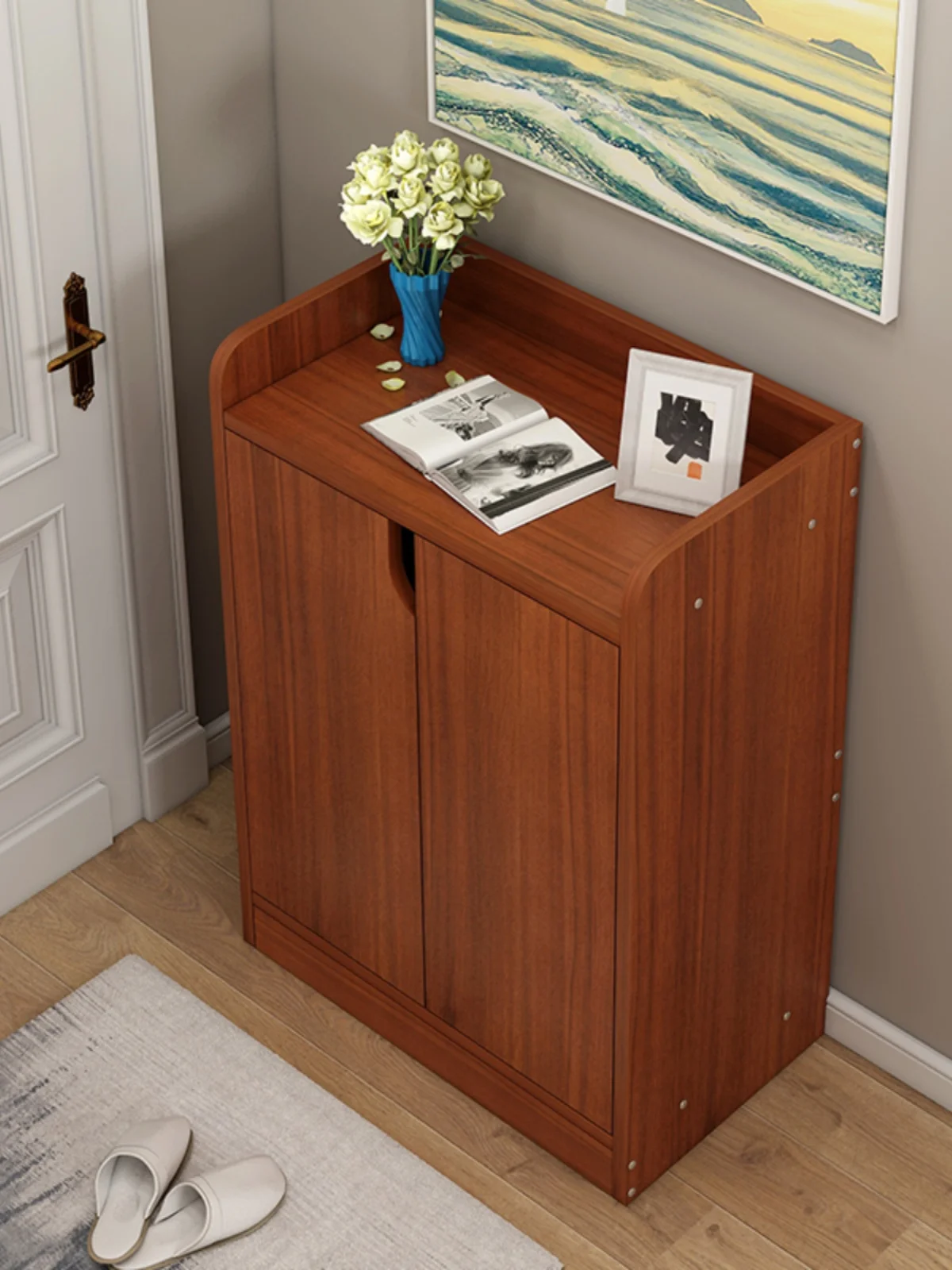 خزانة أحذية خشبية مدخل المنزل