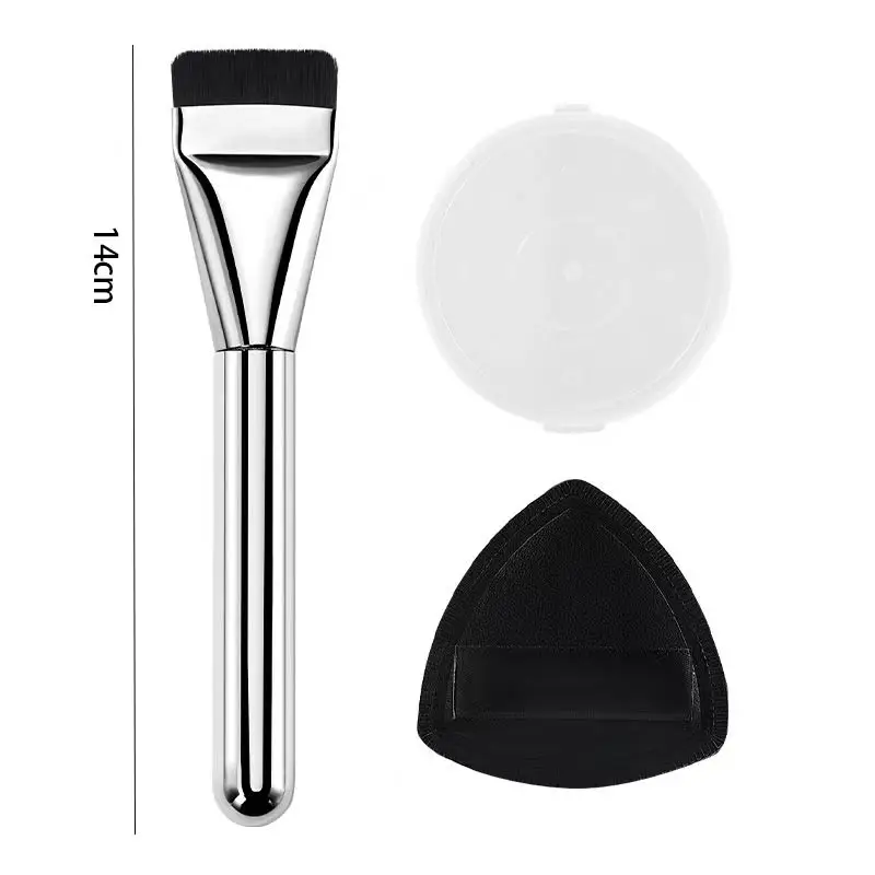 2PCS ultra-thin foundation make-up makeup brush and black air cushion makeup sponge set lightweight facial contour brush 6