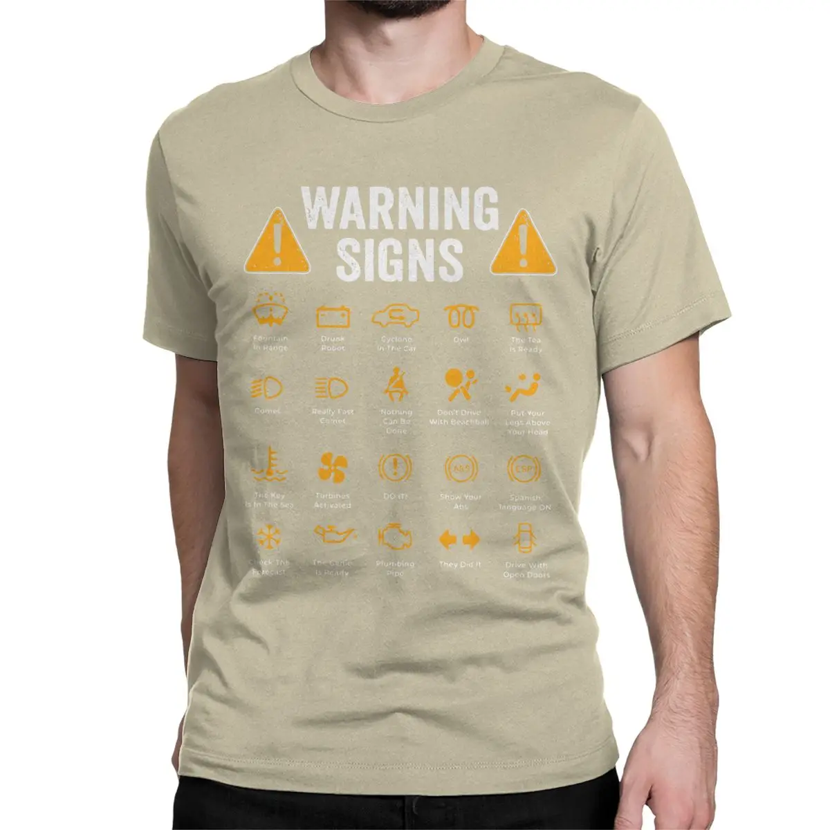 thumbnail image 1 of Camiseta de algodón de manga corta para hombre, con divertidas señales de advertencia de conducción, para mecánico de automóviles, tallas 4XL y 5XL., 1 of 7