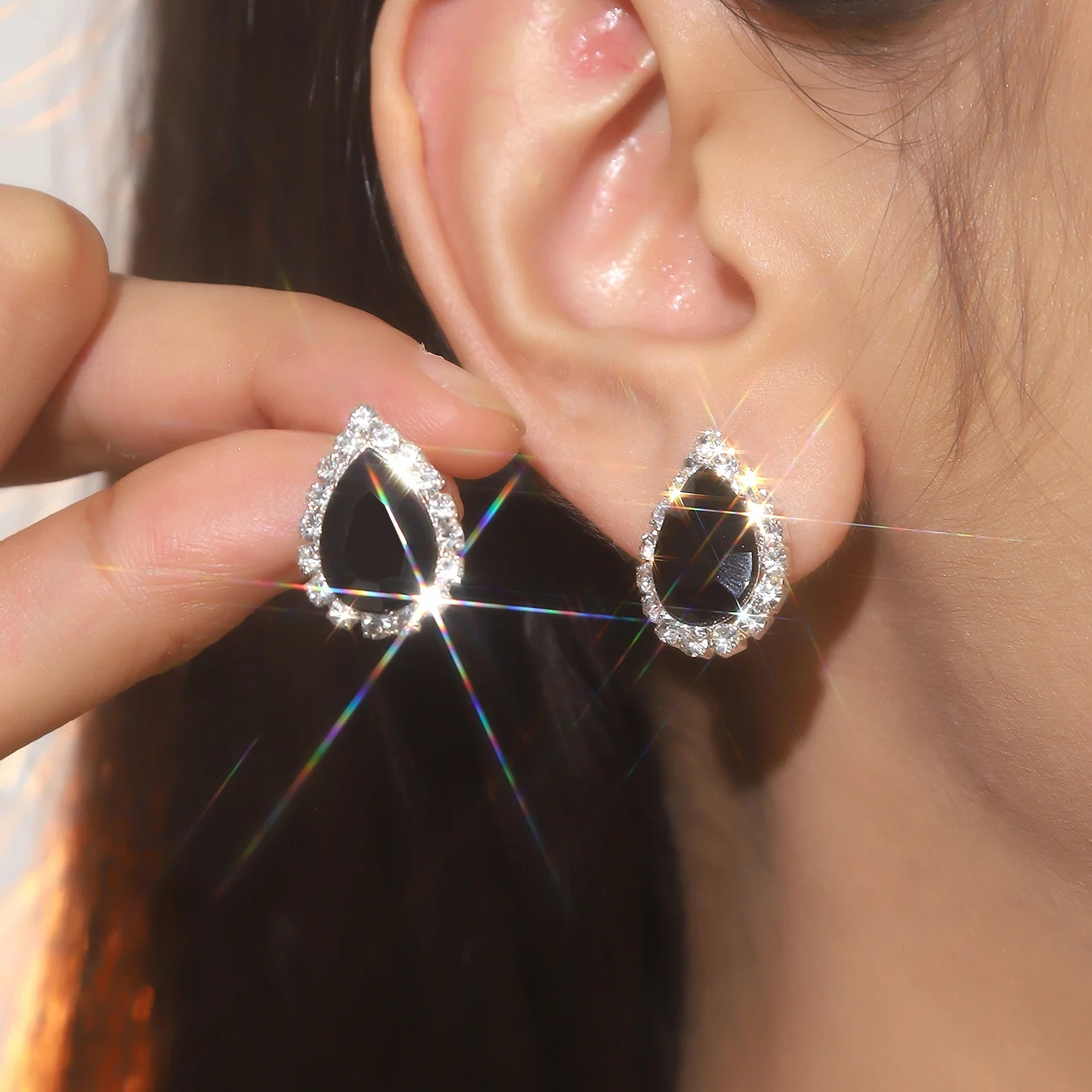 

Teardrop Bridal Earrings for Wedding, Prom - Elegant Cubic Zirconia Stud Earrings for women, brides, bridesmaids