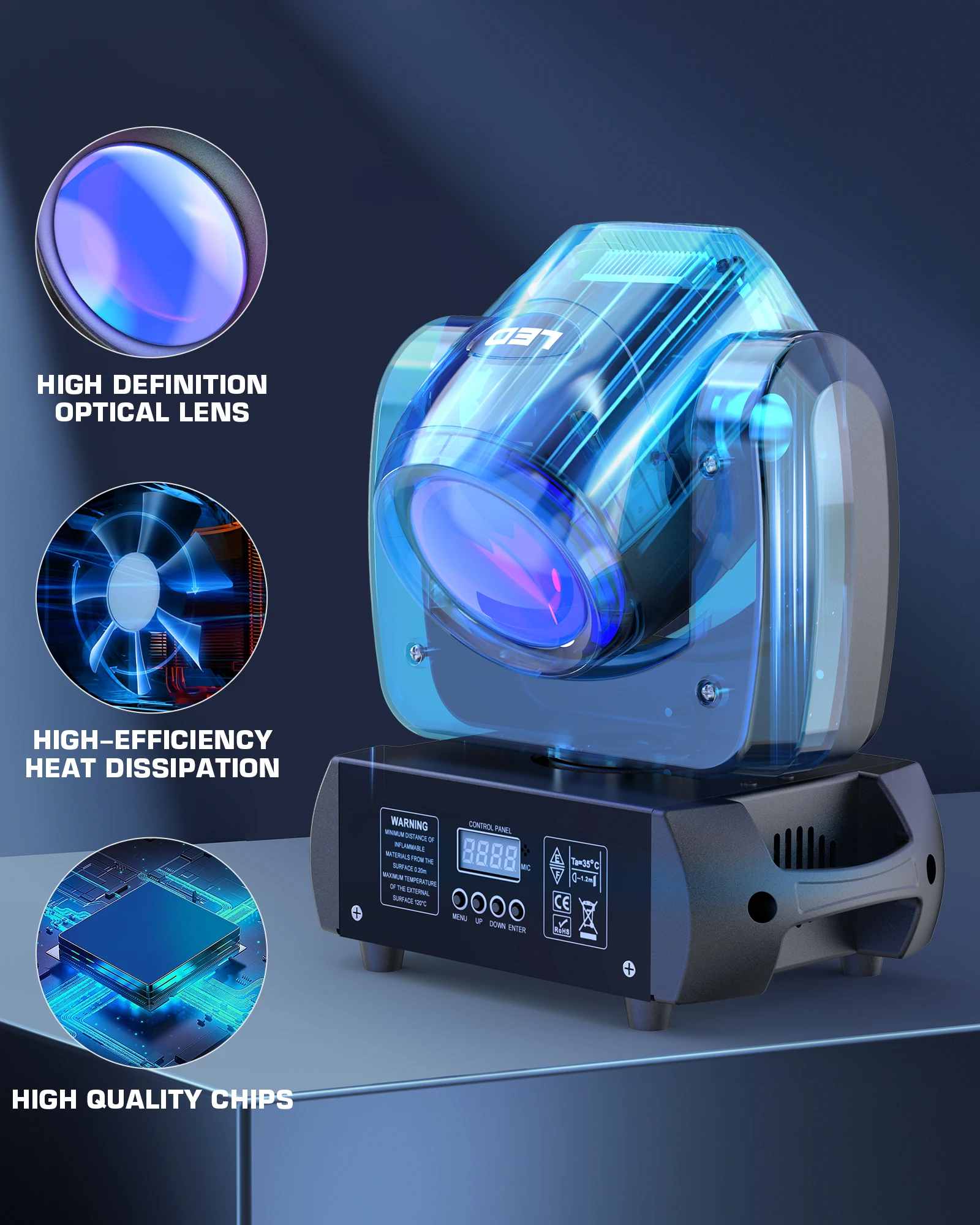 100W Moving Head Light LED Effect Gobo Lights Beam Stage Light DMX Dj Stage Lighting Party Disco
