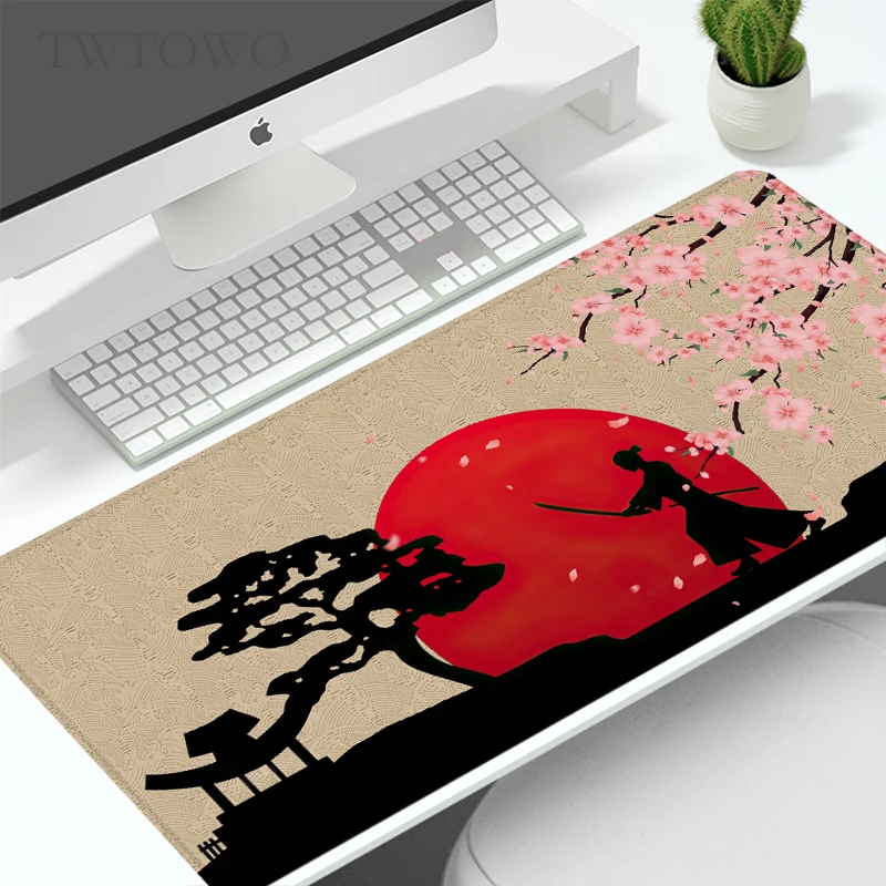 Mouse Pad Gaming Japanese Samurai XL Custom Computer Large Mousepad XXL Natural Rubber Office Soft Mouse Mats