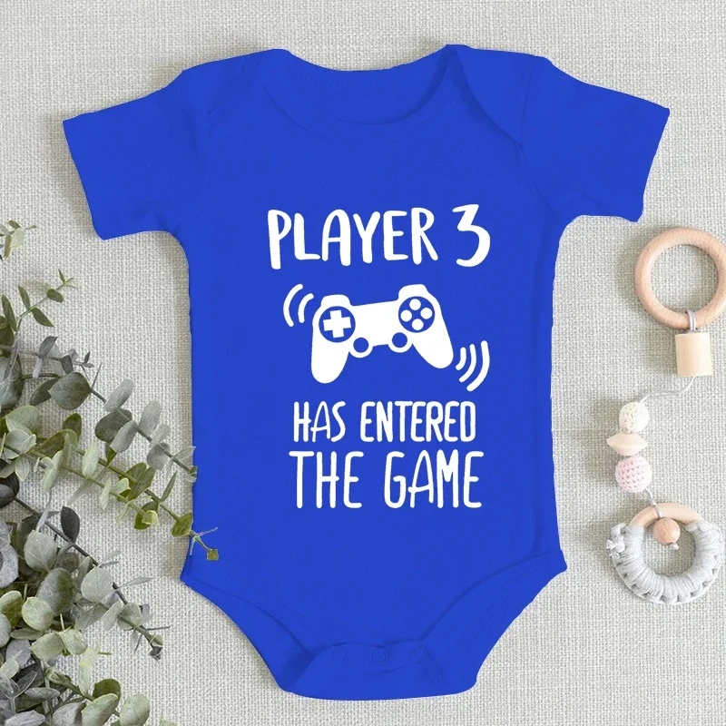 Cute Baby Onesies "Player 3 Has Entered The Game" Funny Jumpsuits Newborn Cotton Boys Girls