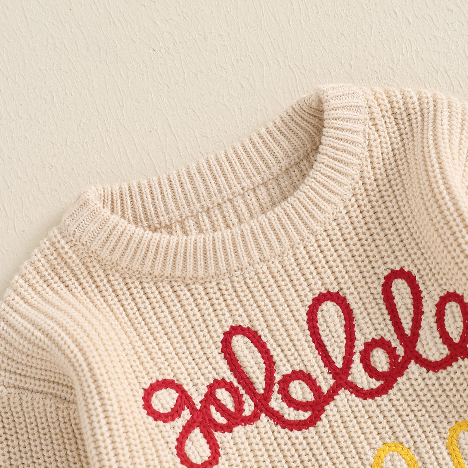 Autumn Thanksgiving Day Infant Baby Boys Girls Sweaters Long Sleeve Letter Embroidery Knit Tops Sweatshirts Clothes