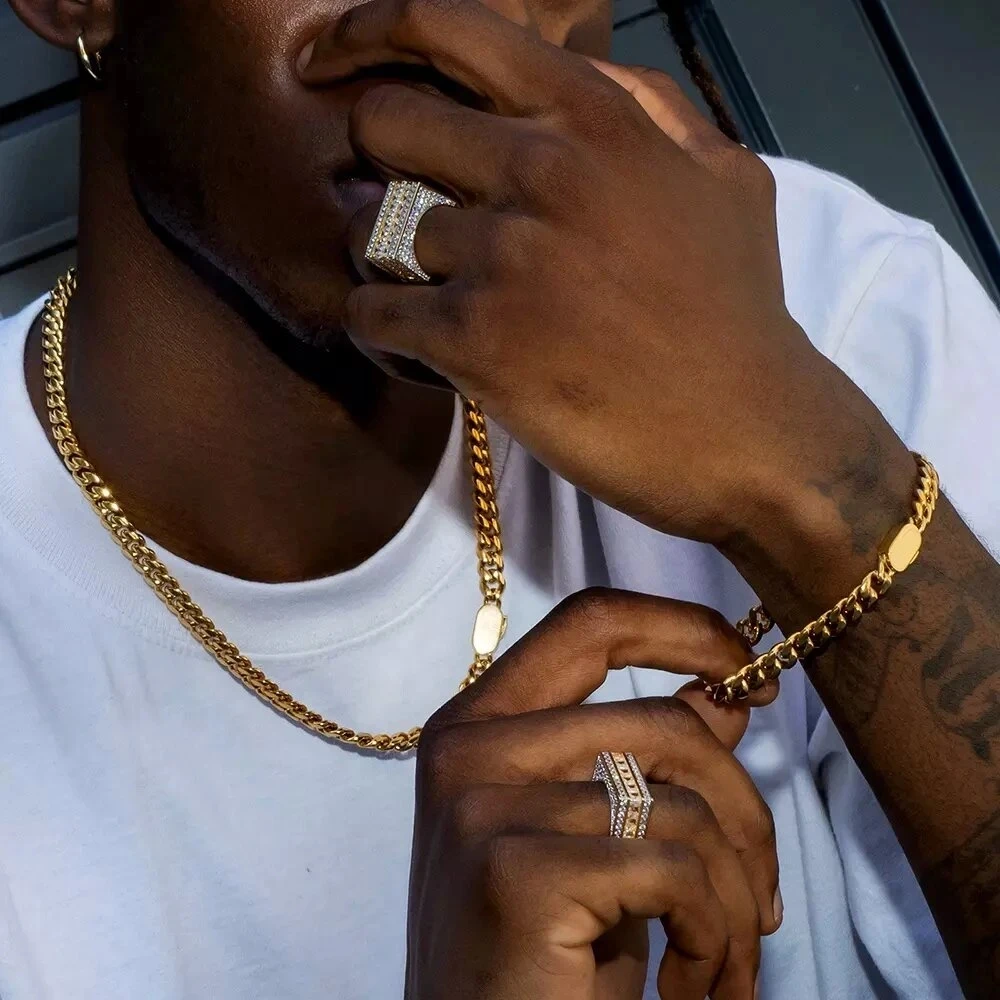 Bracciale A Catena Cubana Da 20mm Da Uomo-acciaio Inossidabile - Foto 4