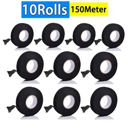 Durable Heat - Resistant Waterproof Fabric Electrical Tape for Insulating and Wrapping Cables (150M (10 Rolls))