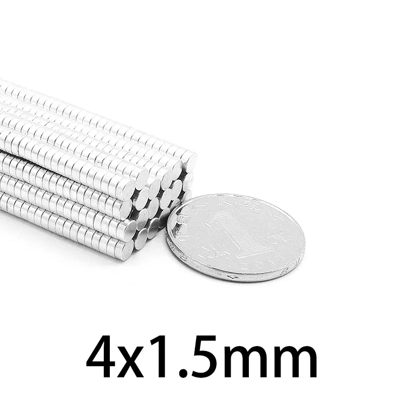 

200pcs 4x1.5 mm Thin Neodymium Strong Magnet Permanent Small Round Magnet 4x1.5mm Powerful Magnetic Magnets Disc 4*1.5 mm