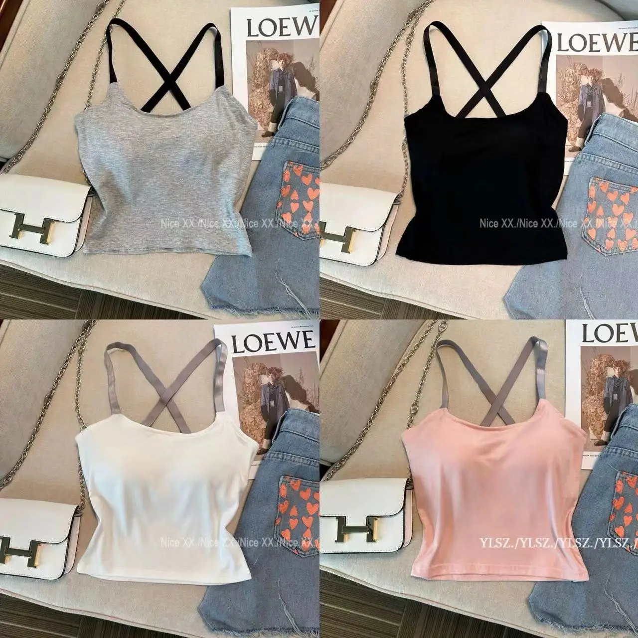 

Crop Top Women Sexy Sleeveless Tops Fashion Female Underwear Lady's Camisole Girl Basic T-shirt Vest Lingerie Bras Tube Tops Hot