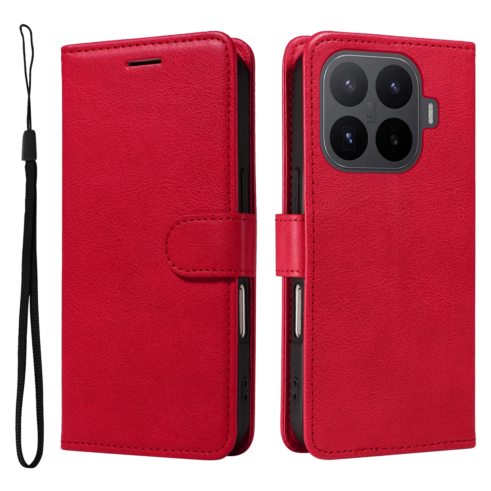 Leather Wallet Flip Phone Case with Card Holder and Stand Feature