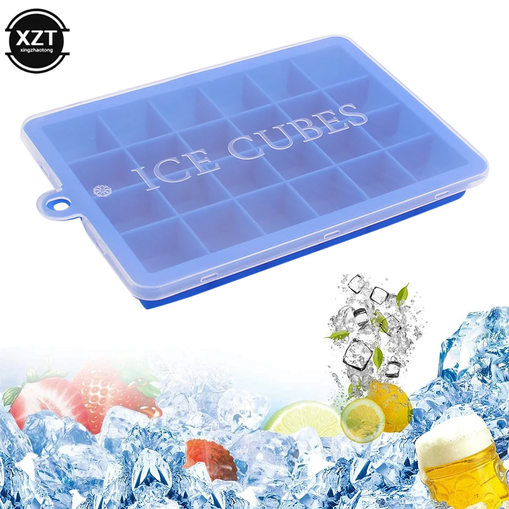 Stampo silicone cubetti ghiaccio - Ghiaccio Stampo Silicone Con Coperchio,2 Pezzi Vassoio per ... -...Stampi In Silicone Per Ghiaccio A Cubetti