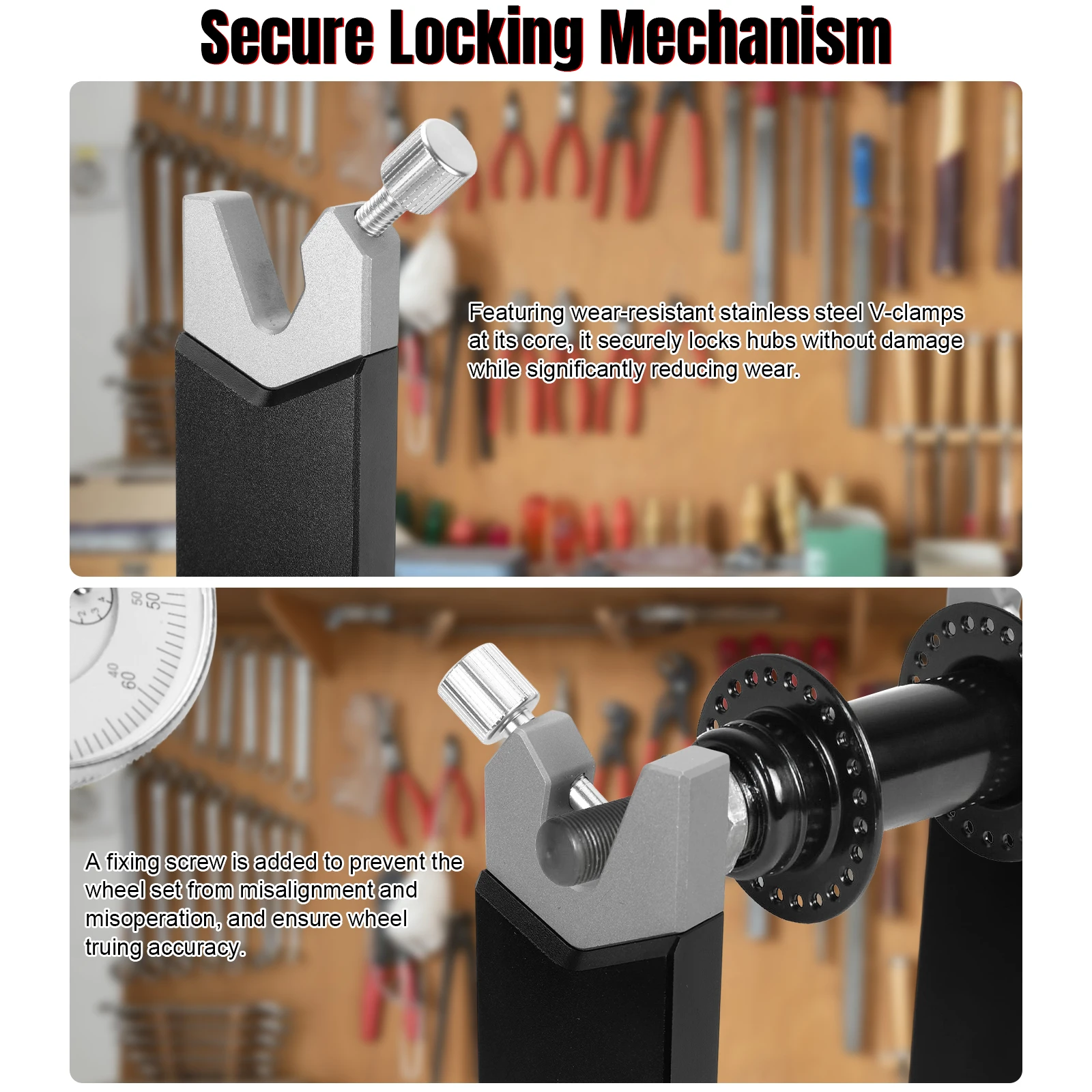 Bicycle Wheel Truing Stand with Precision Dial Indicators Bicycle Wheel Repair Tool Kit for Wheel Alignment and Disc Rotor Check