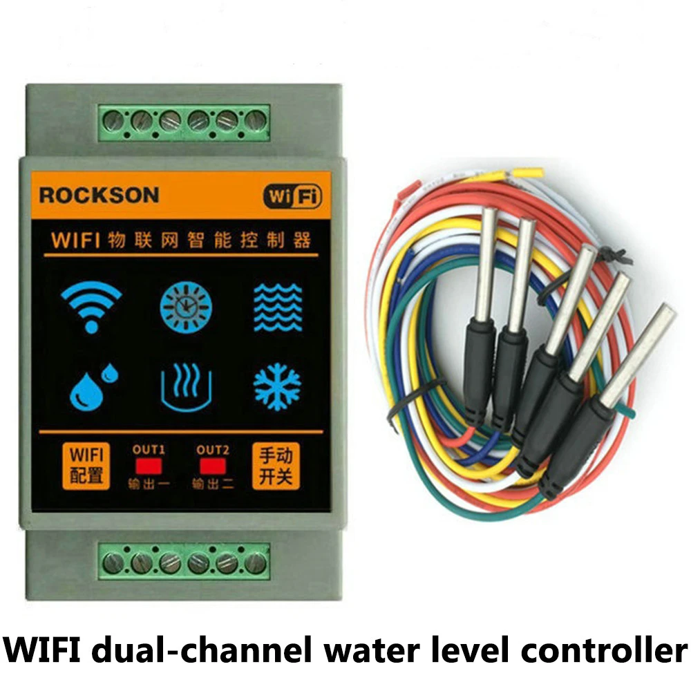 

Tuya Smart Home Water Level Sensor WIFI Controller Leakage Flood Alarm Swimming Vape Tank Flow Detector Leak Protection System