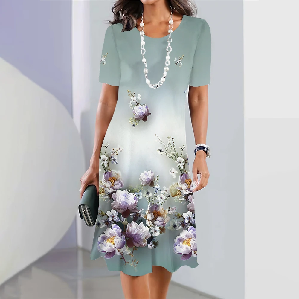 Vestido Midi XEUZOYZA Para Mujer, Talla Grande, Manga 3/4, Elegante