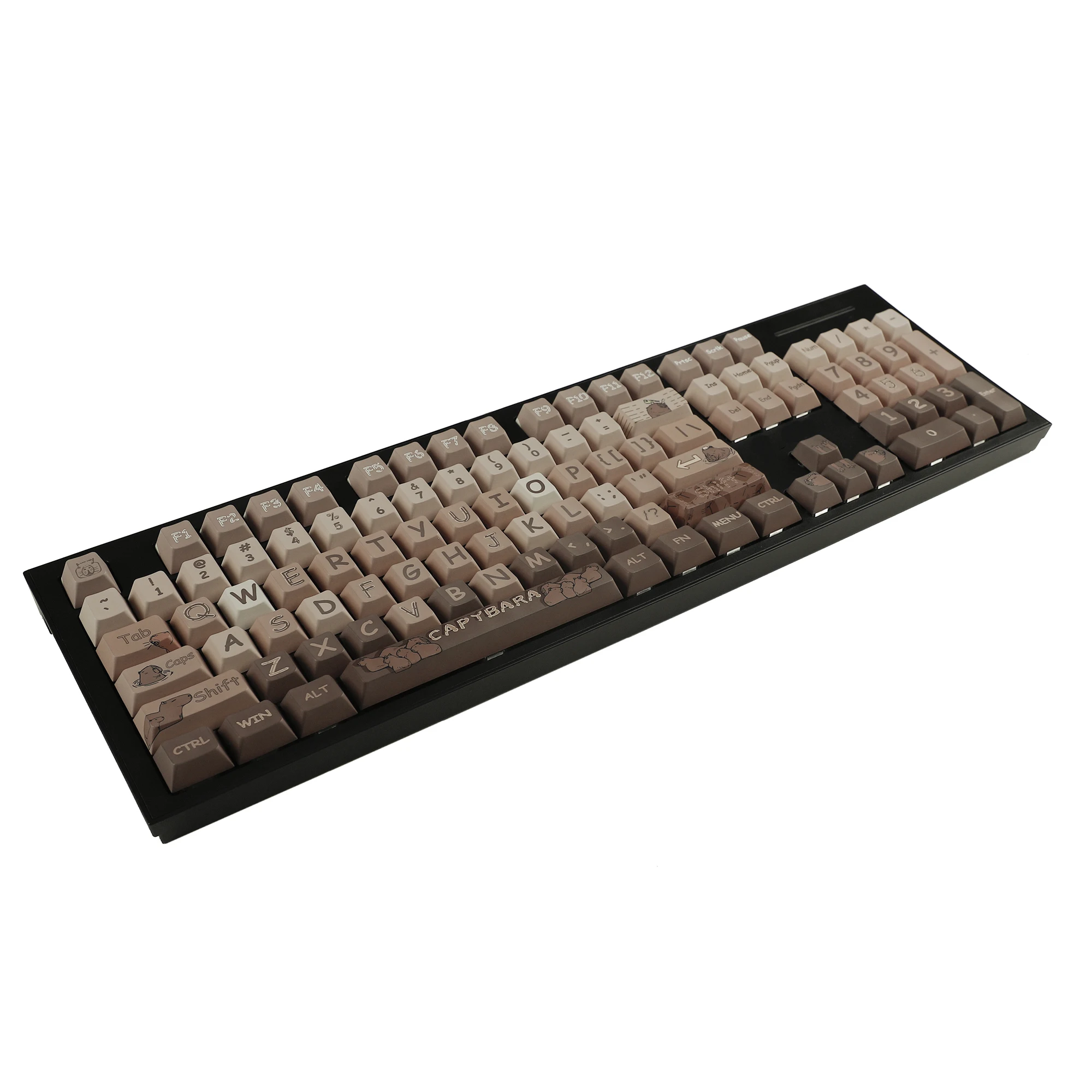 Ymdk-cherry Perfil Keycap Lados sobre Tintura Sub Grosso Pbt Café Keycap para mx Teclado Mecânico 61 68 84 87 96 104 108 - Imagem 4