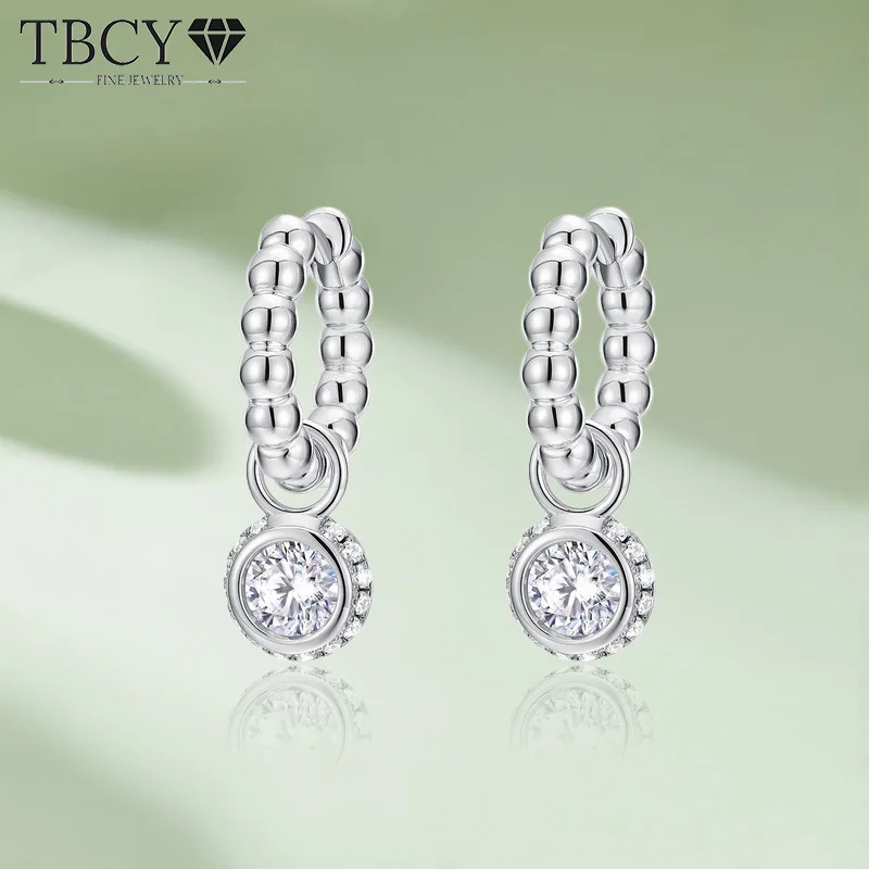 

TBCYD 1cttw D Color Moissanite Detachable Drop Earrings For Women S925 Silver Round Bubble Dangle Earrings Luxury Party Jewelry