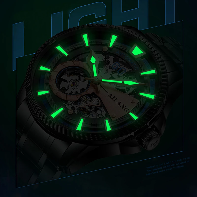 AILANG Men es Top Luxury Automatic Mechanical Wrist es Luminous Stainless Steel Sports Men_voghion.com