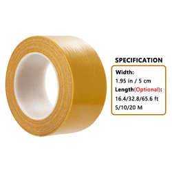 Ultra Strong Traceless Double - Sided Transparent Fabric Tape for Home, Office, and School Carpet (Width - 1.95 in - 5 cm)
