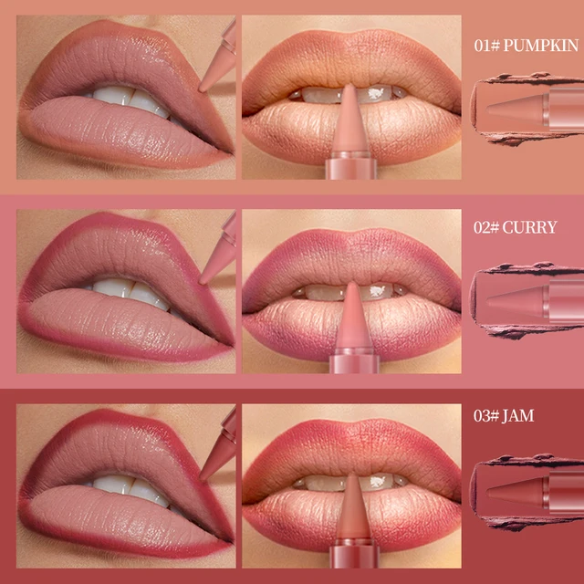Tapered Gradient Lip Liner Matte Nude Brown Velvet Lipstick Waterproof Non Sticky Contouring Tint Lipliner Crayon Lip Makeup