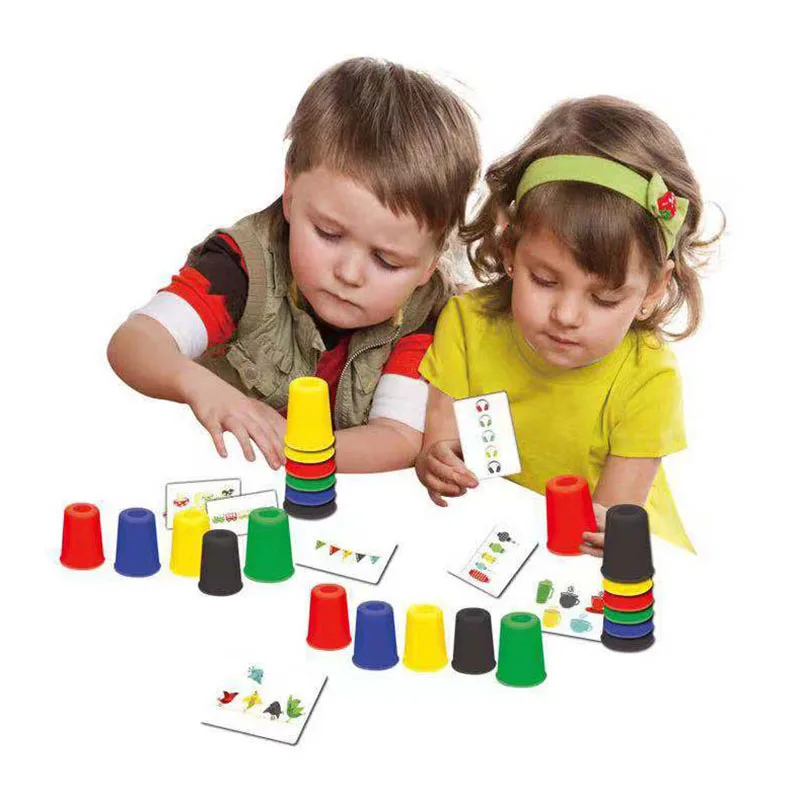 Funny Parent Child Toys Speed Challenge Family Sports Stacking Cups Training Card Games Plastic Outdoor Indoor Interactive Game 3