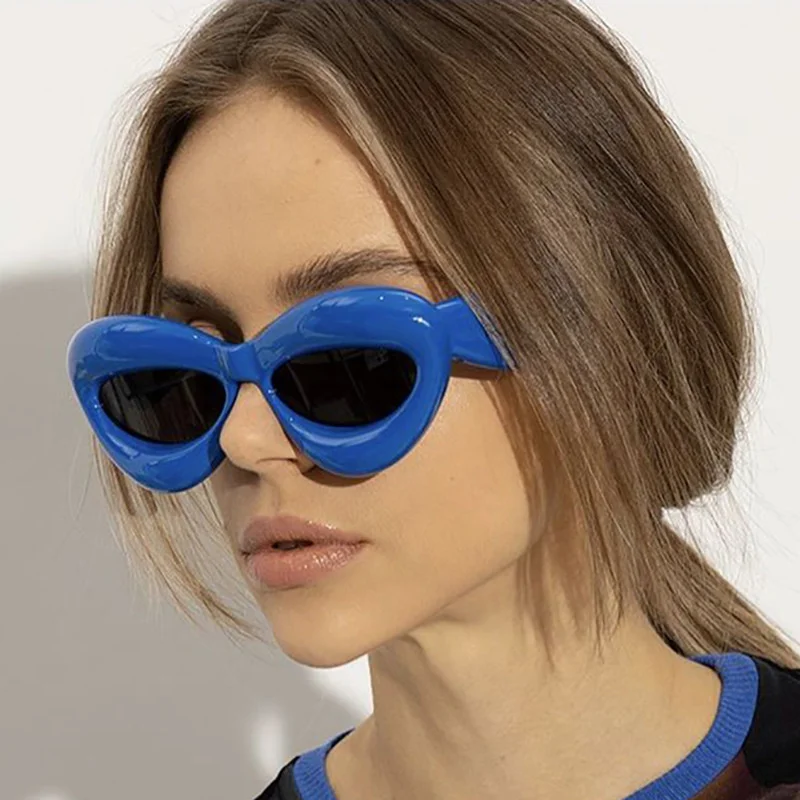 Trend Women's Sunglasses Goggle Retro Oversized Oval Sun Glasses Punk Eyewear Female Futuristic Shades Eyeglasses UV400