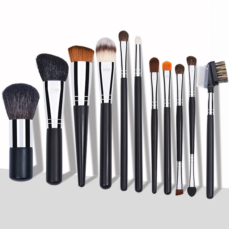 

Black Makeup Brushes Set Professional Natural Goat Hair Brush Foundation Powder Contour Eyeshadow Makeup Brushes Free Shipping