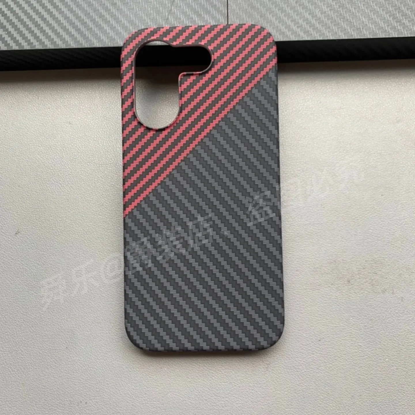 Frameless Carbon Fiber Stripe Acrylic Phone Case - Shockproof & Durable