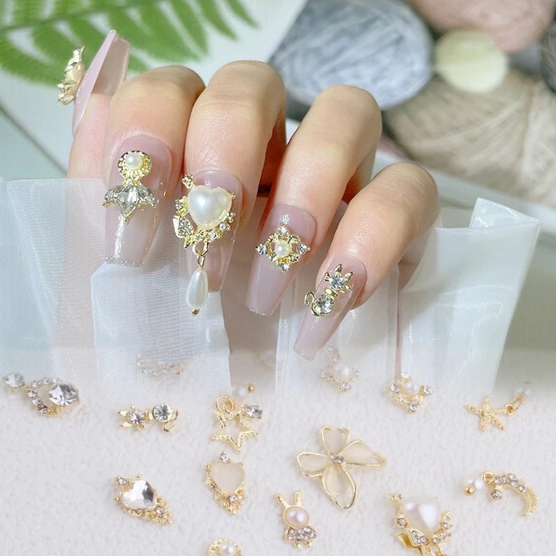 

10 шт., декоративные цепочки для дизайна ногтей