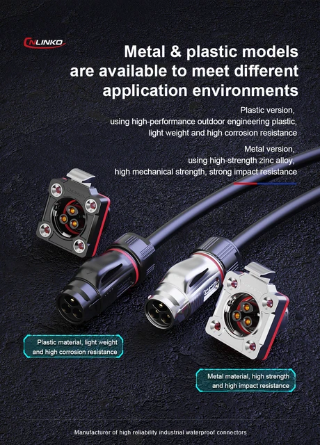 Connettore Stagno IP68 M20 2 PIN - Connettore Aviazione Per Applicazioni Industriali - Foto 9