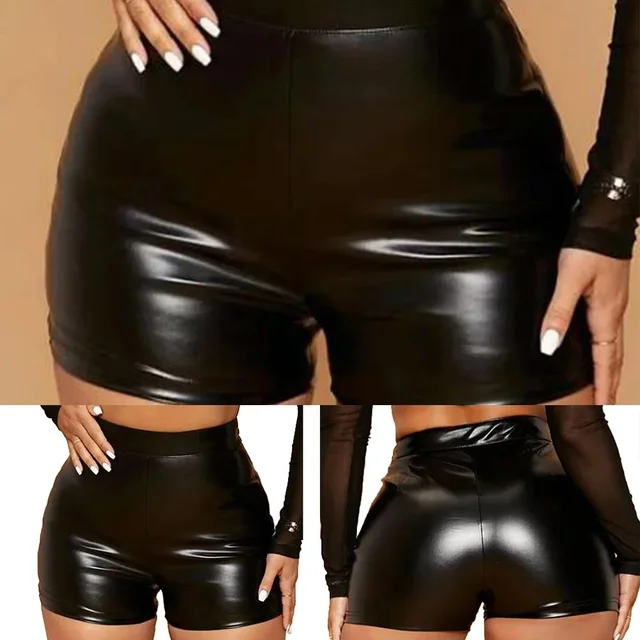 Mini short faux cuir femme sexy 5