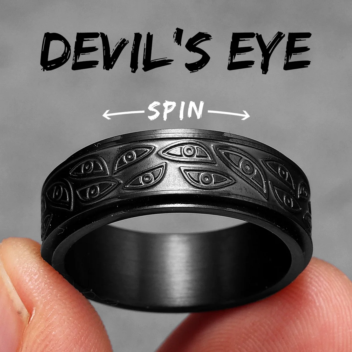 Devil Multi Eyes Men Rings Stainless Steel Punk Vintage Desinger