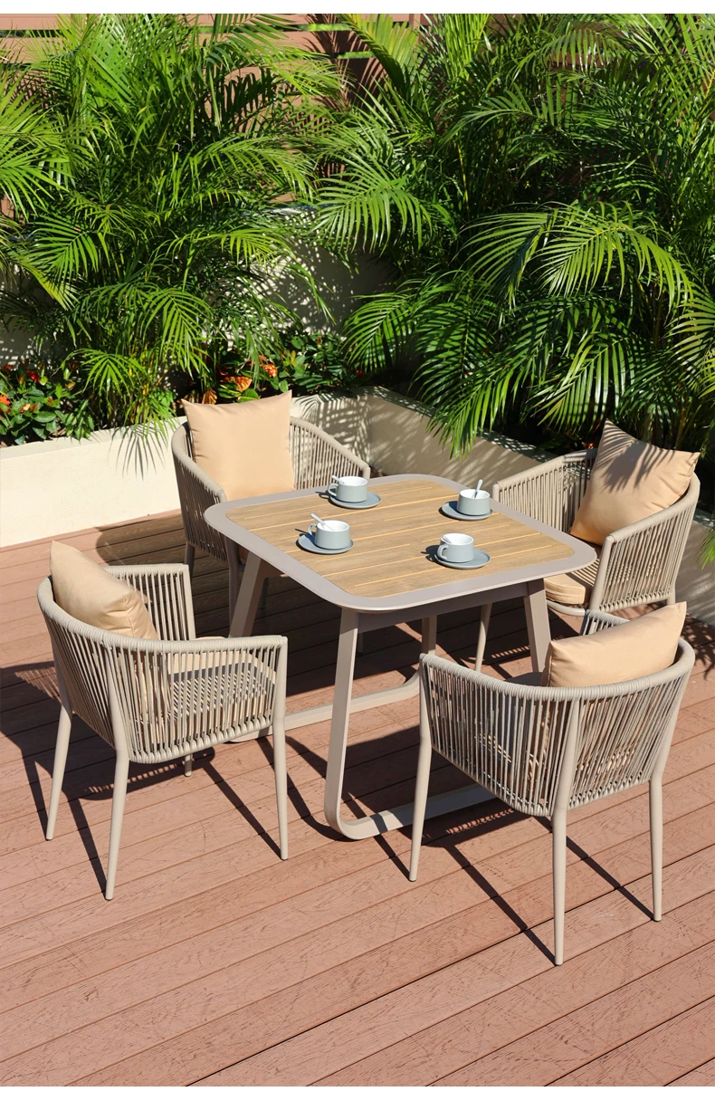 Rattan Garden Furniture Outdoor Sets European Pool Outdoor Furniture Sofa Sets Modern Dining Wooden Cushion Moveis Jardim Chairs