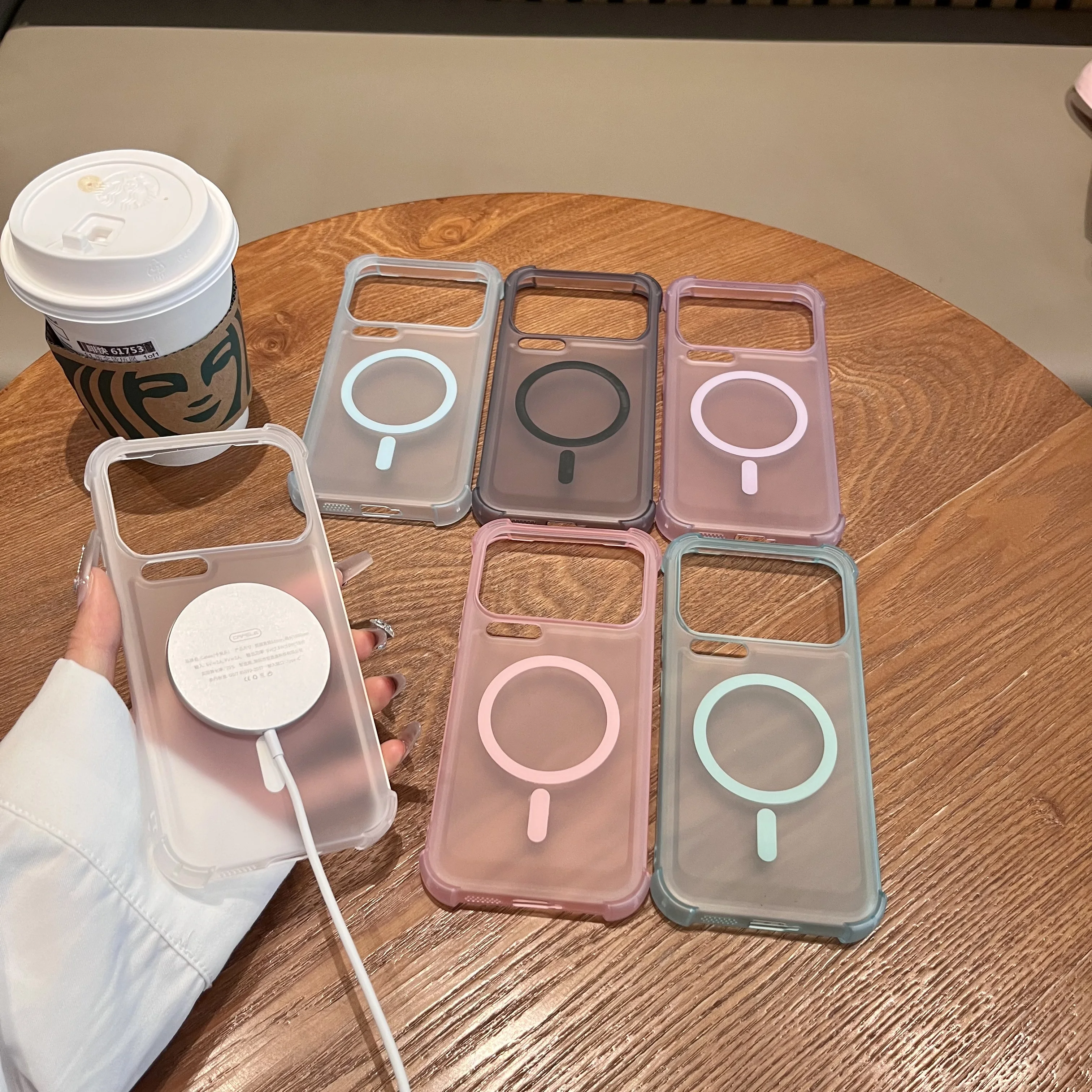 Translucent Frosted Magnetic Shockproof Matte Silicone Case