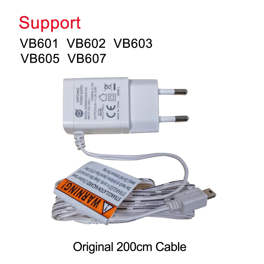 Original EU Power Adapter Charger 110-240V To DC 5V 1000mA Mini USB Connector For Baby Monitor VB601 VB603 VB605 baby monitor charger