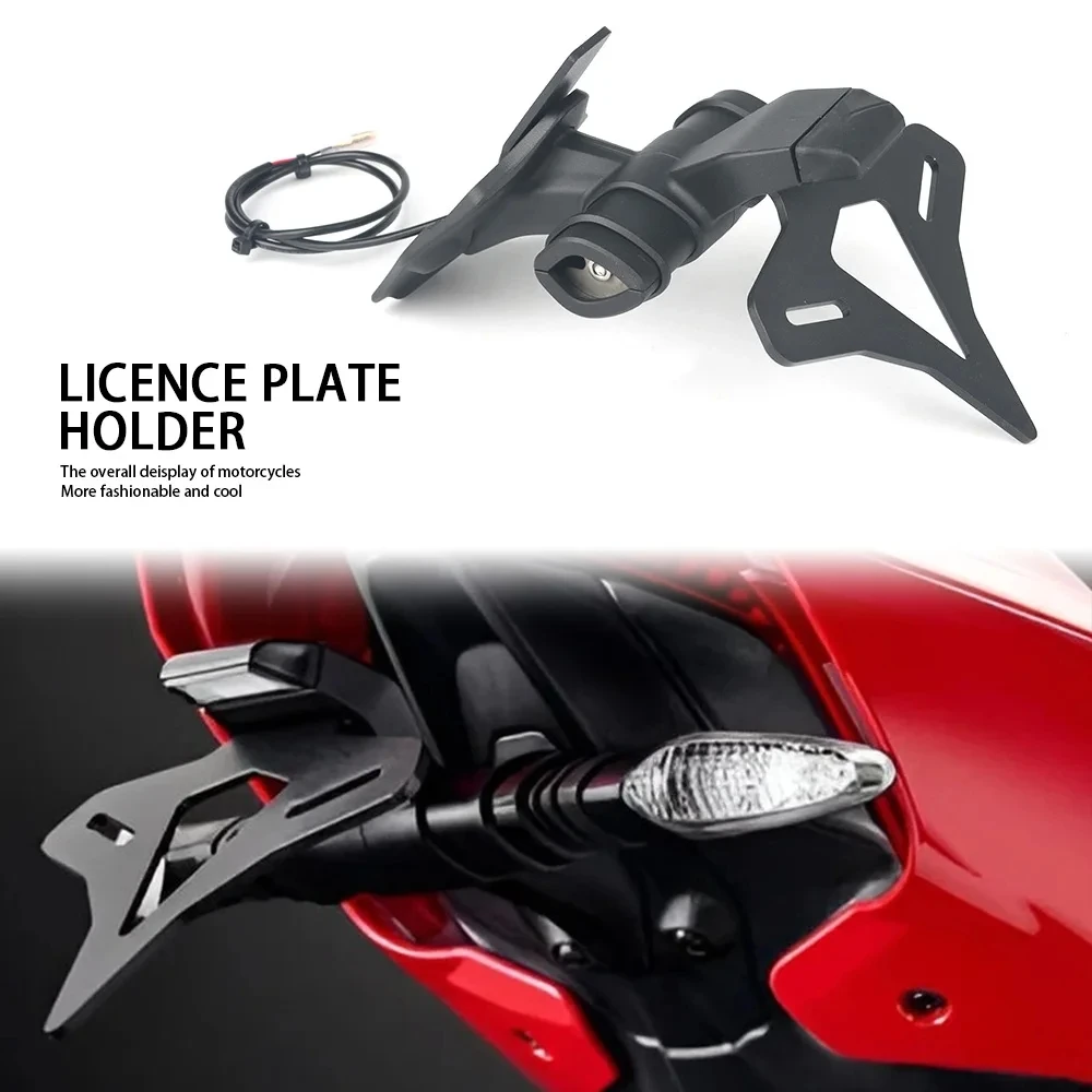 

LED Rear Short Tail Stock License Plate Holder Tailstock Frame Bracke Motorcycle Accessories FOR Ducati Streetfighter V4 S V2