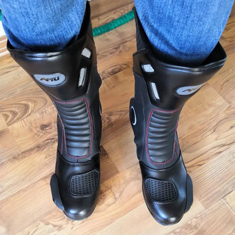 Motorcycle boots AMU XBT06 Motorcycle Long boots BLACK PROTECTIVE RIDING BOOTS
