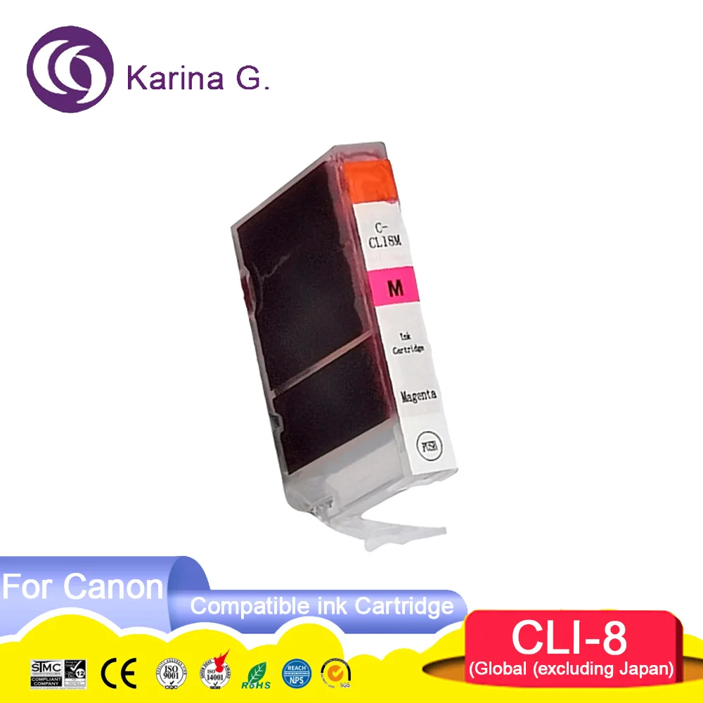 8 Colors CLI 8 CLI8 CLI-8 With Chip Compatible Color Inkjet Ink Cartridge for P