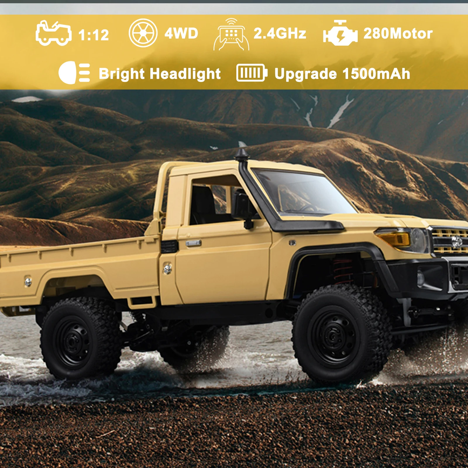 1:12 Rc Car Mn Model Mn82 Retro Full-scale Simulation Lc79 RTR 2.4g 4WD 280 Motor Remote Control Pickup RC Truck Model Car Toys 2