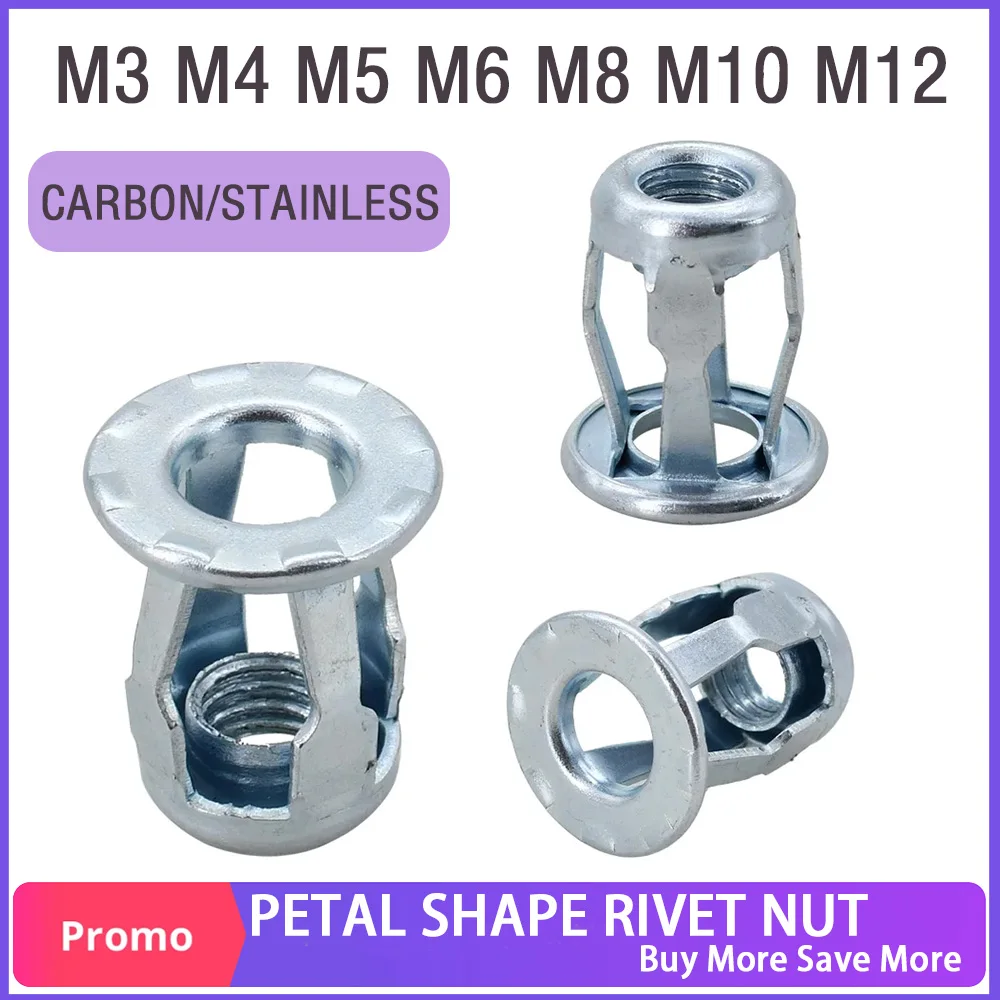 PetalShapeMetalJackNutCarbonStainlessSteelRivetNutRivnutFlat