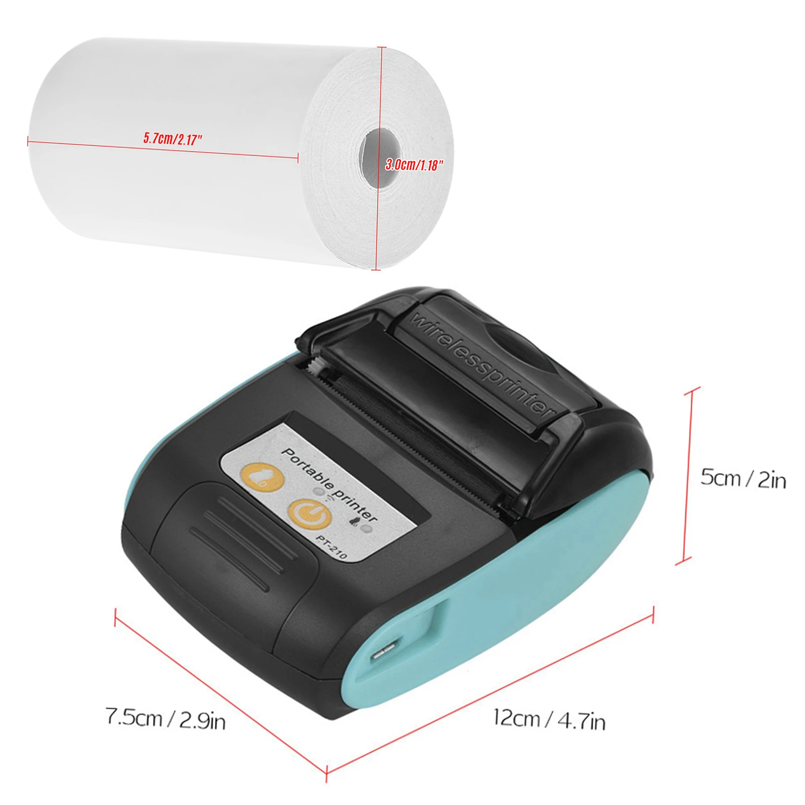【Sale】PT-210 58MM Portable Thermal Printer Bluetooth Mini Thermal Printer for Android for IOS portable printer for iphone